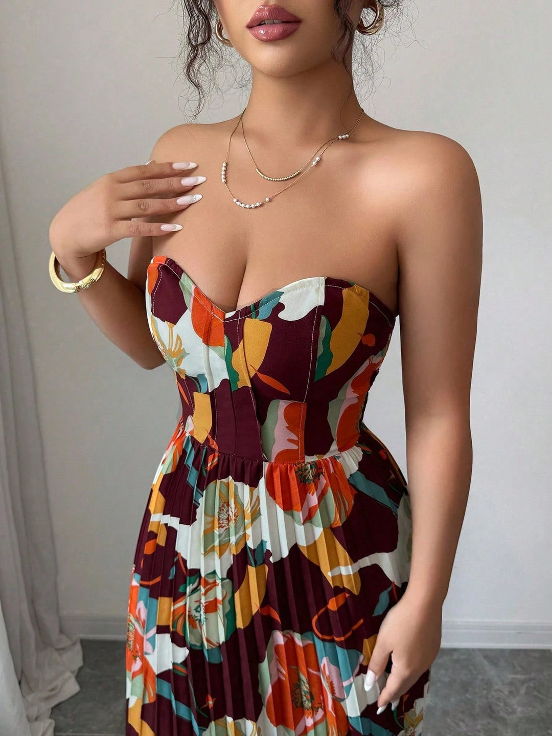 Rochie maxi Shein, mix culori