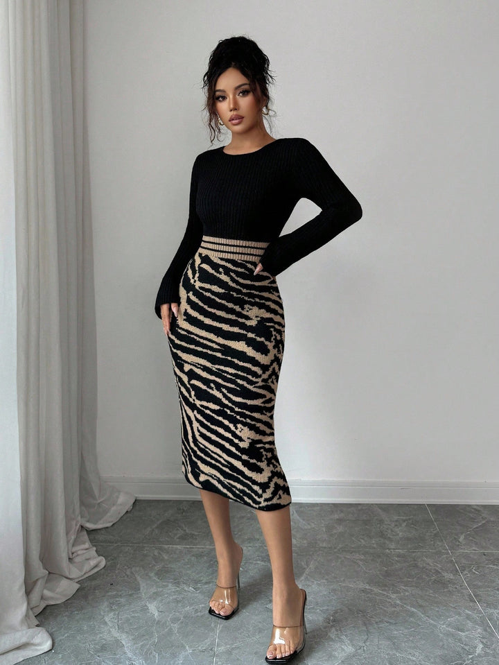 Rochie midi SHEIN, mix culori
