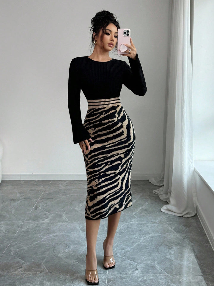 Rochie midi SHEIN, mix culori
