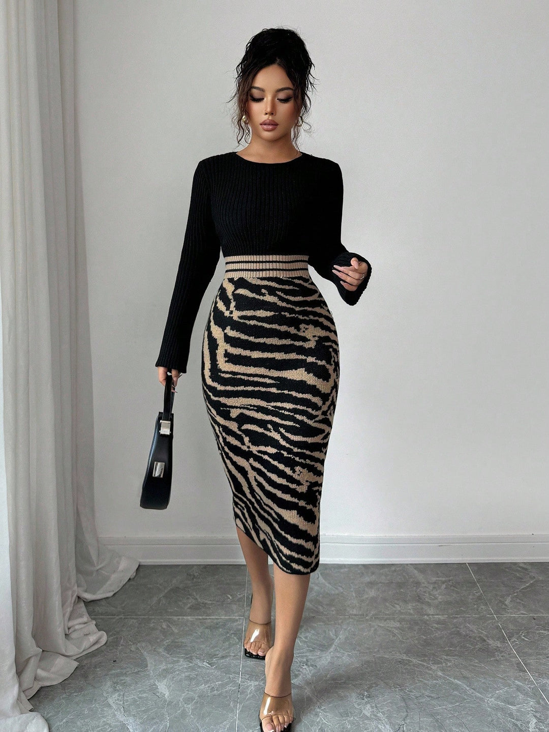 Rochie midi SHEIN, mix culori
