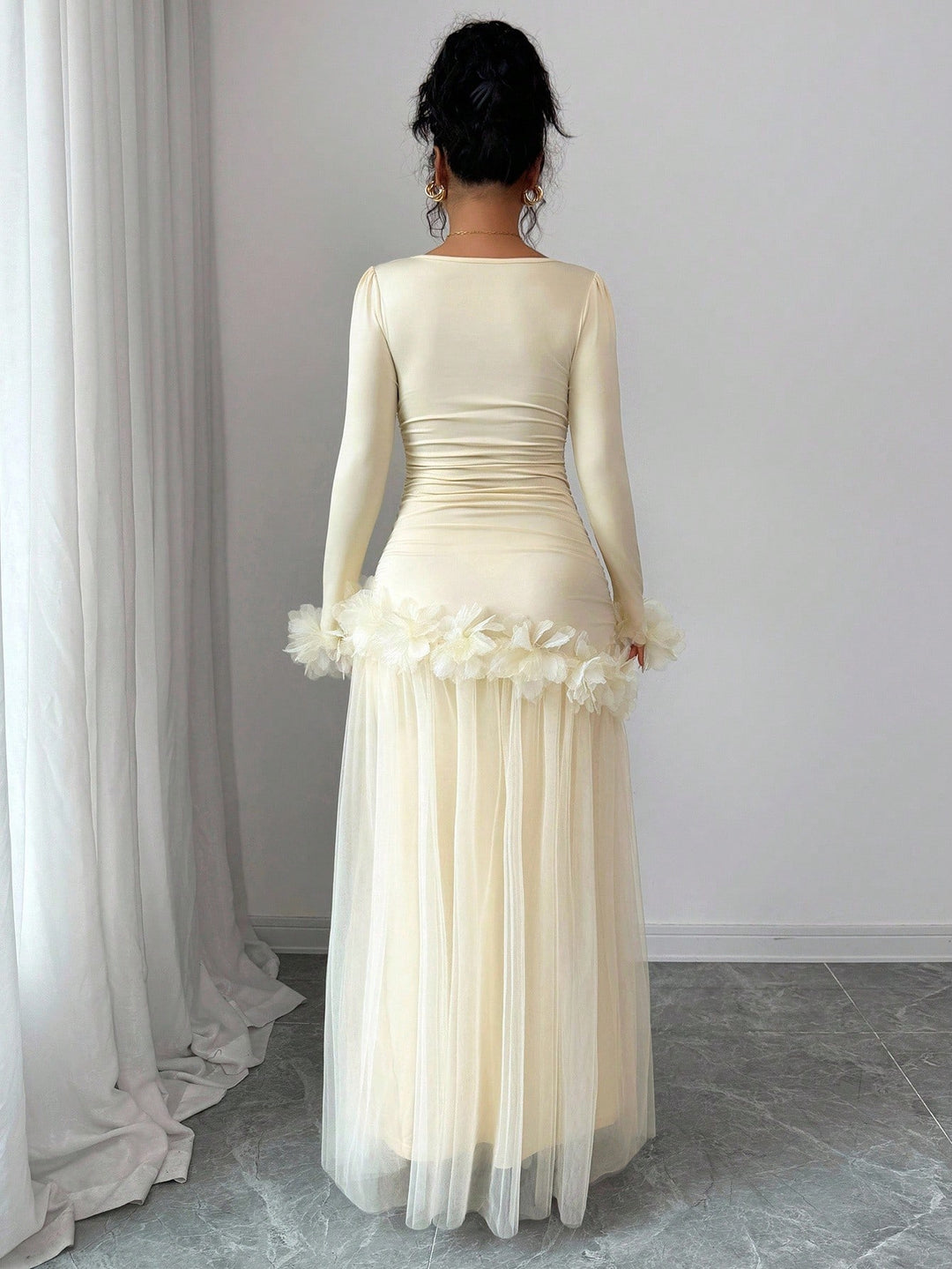 Rochie maxi SHEIN, crem