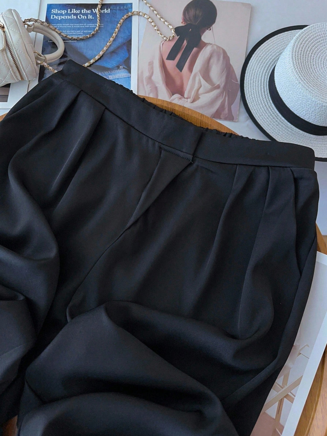 Pantalon de costum SHEIN, negru