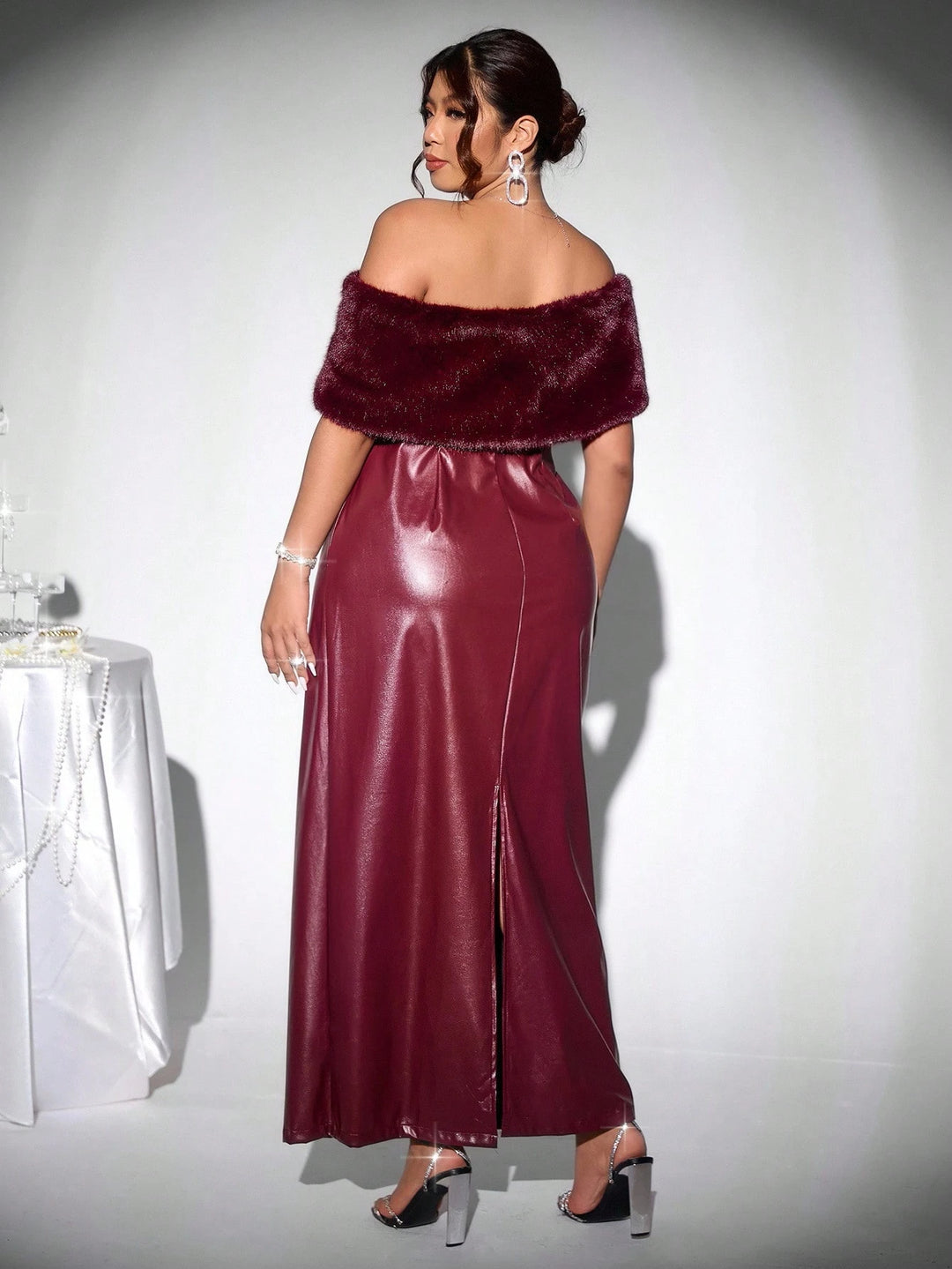 Rochie midi Shein Curve+, vișiniu