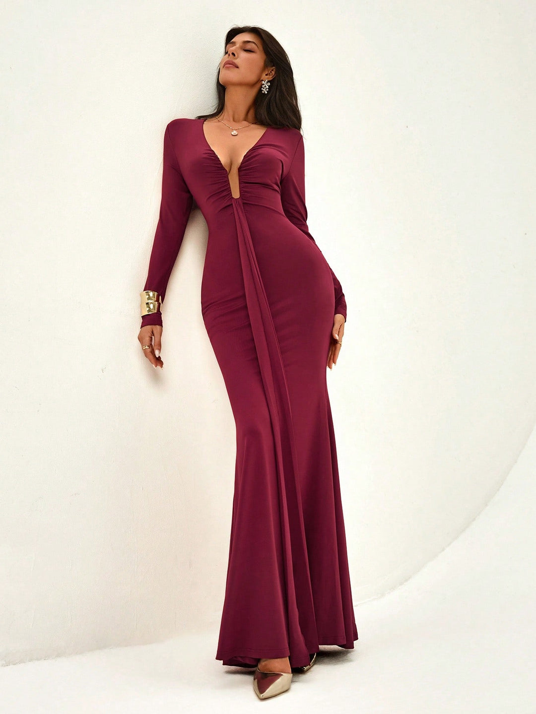 Rochie maxi SHEIN, vișiniu