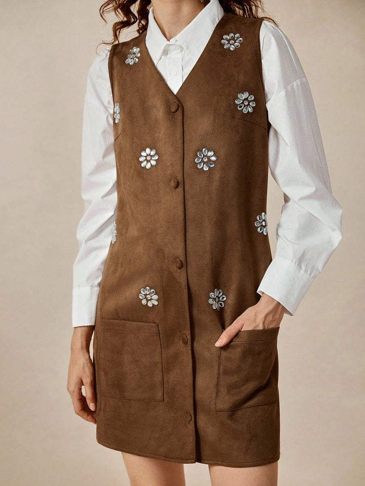 Rochie scurtă SHEIN, maro