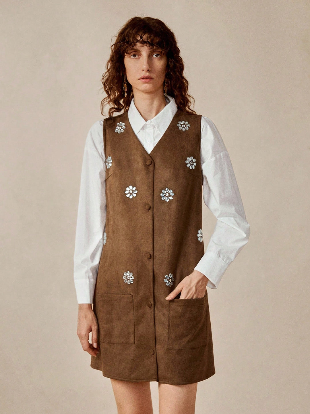 Rochie scurtă SHEIN, maro