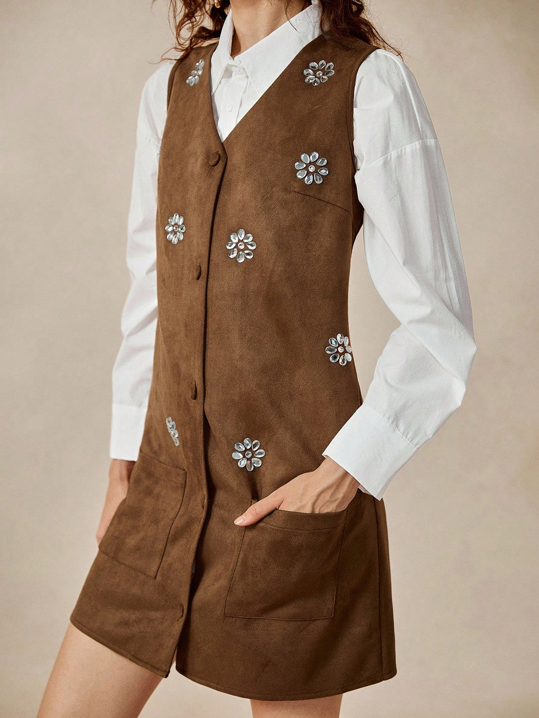 Rochie scurtă SHEIN, maro