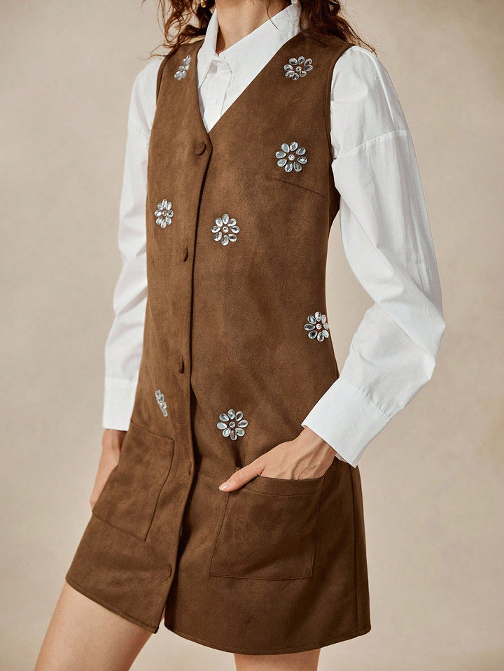 Rochie scurtă SHEIN, maro