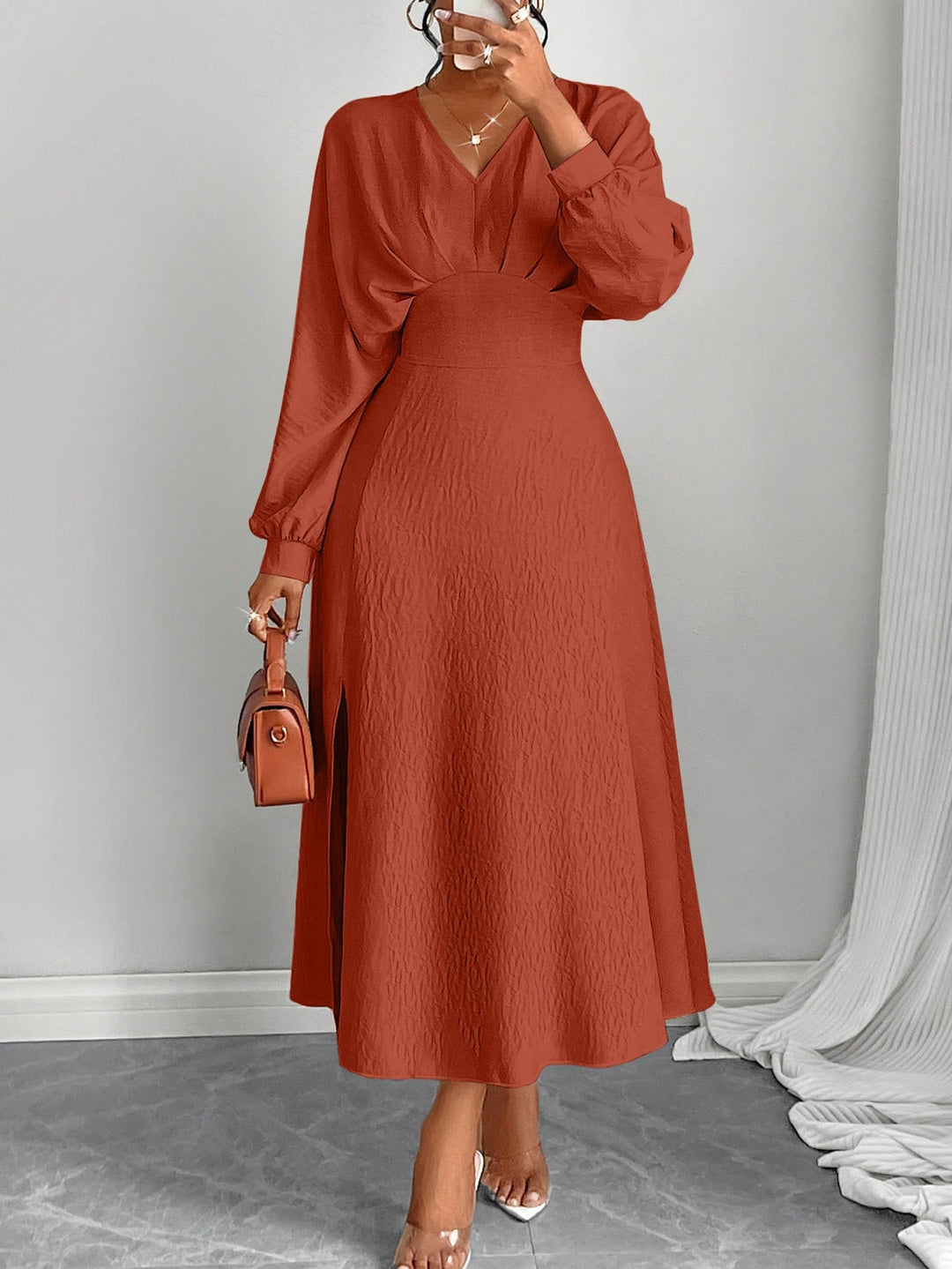 Rochie maxi SHEIN, maro