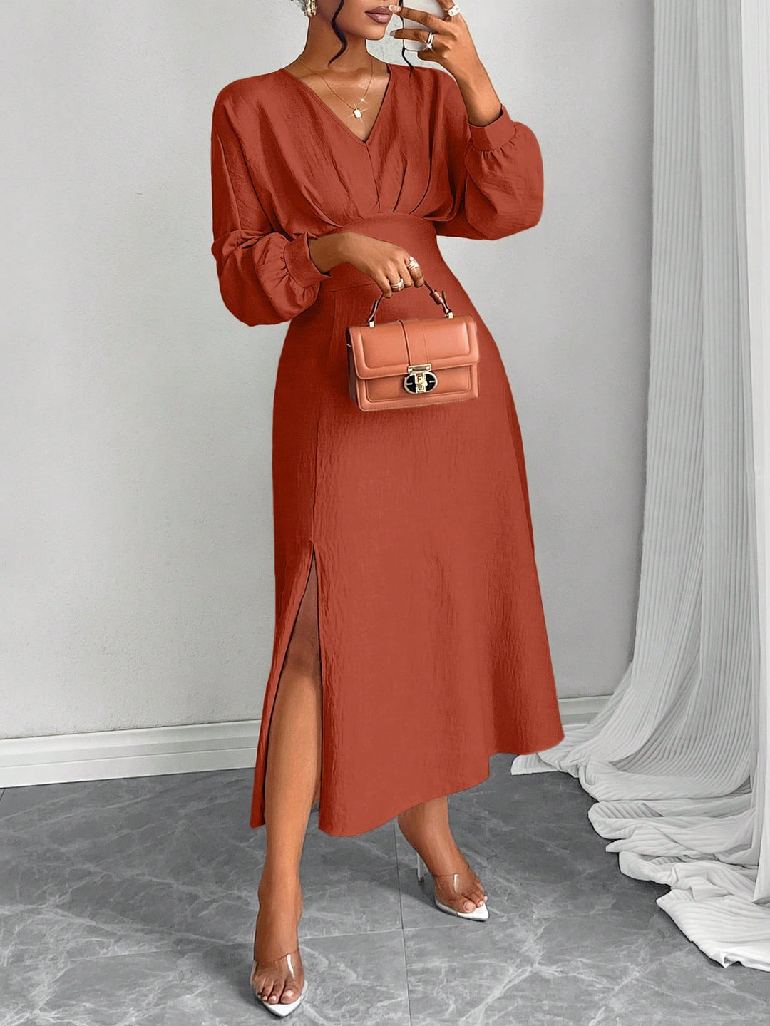 Rochie maxi SHEIN, maro