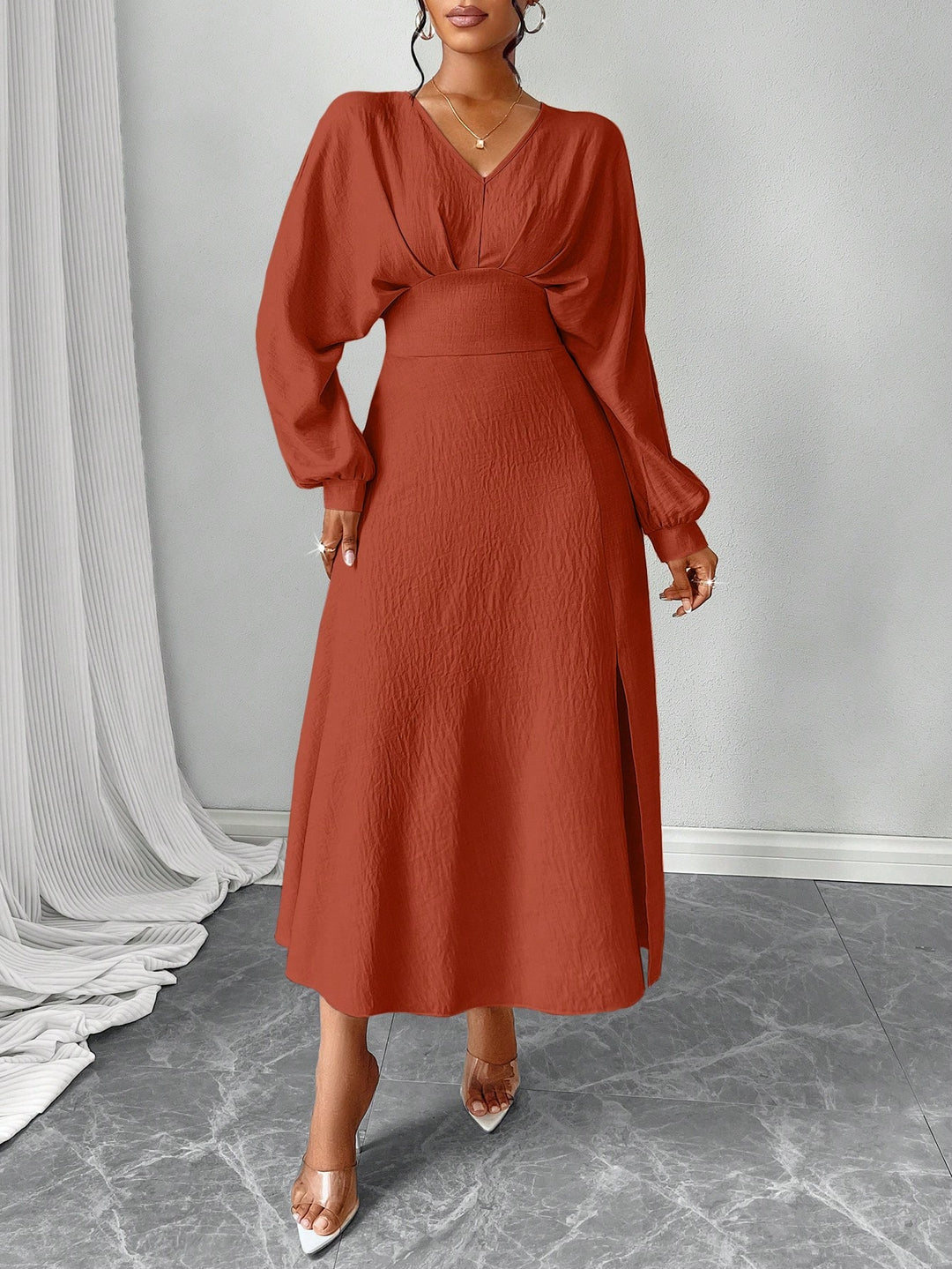 Rochie maxi SHEIN, maro