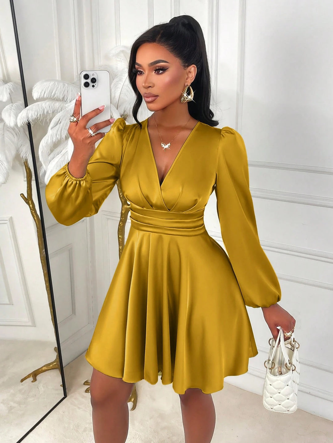 Rochie mini SHEIN, galben