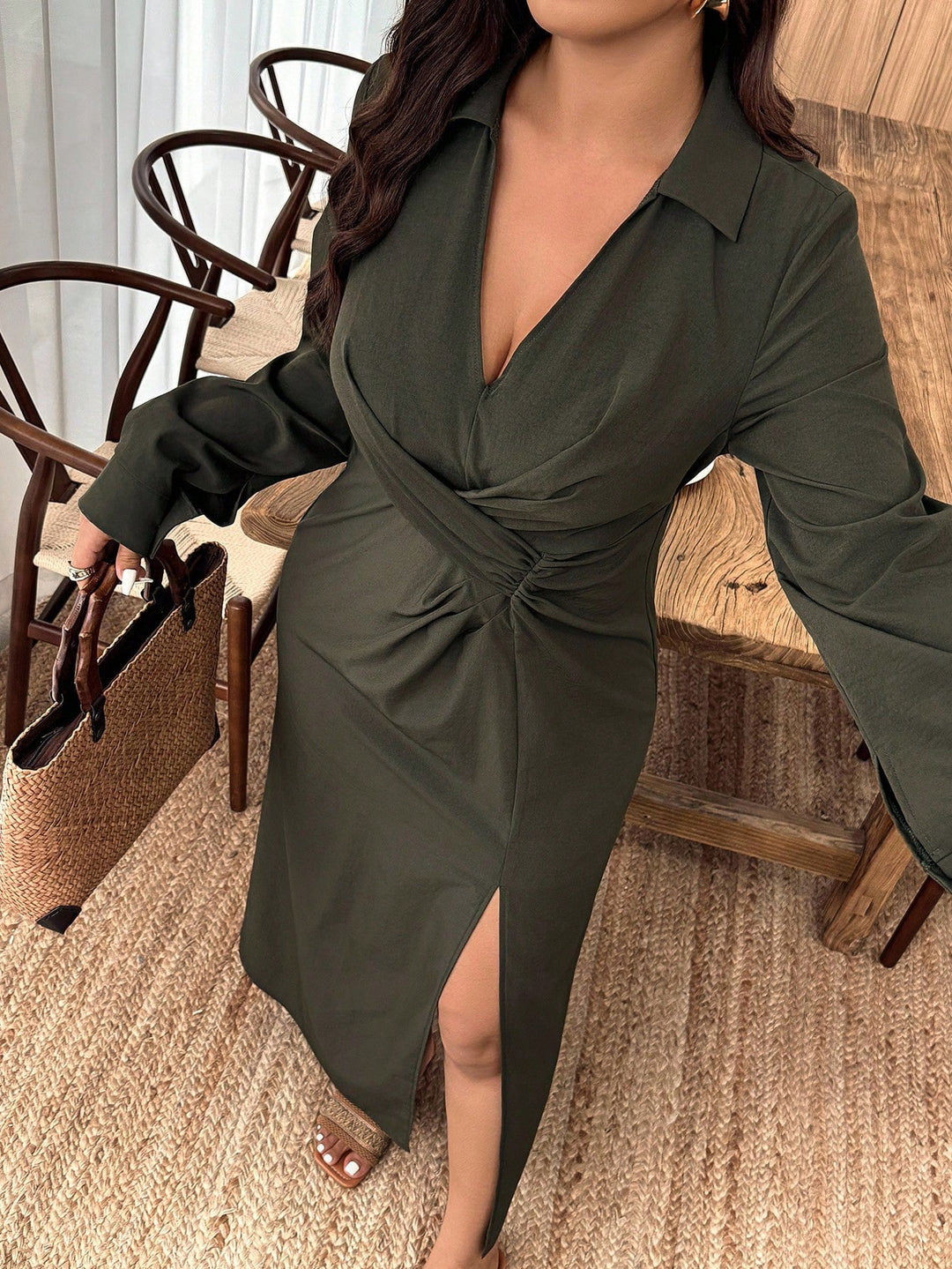 Rochie SHEIN, kaki