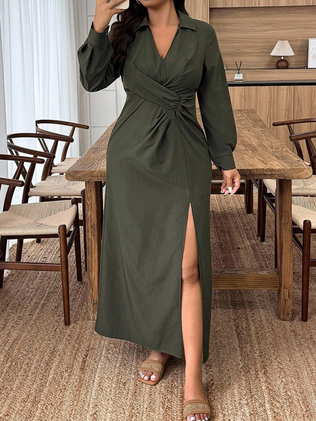 Rochie SHEIN, kaki