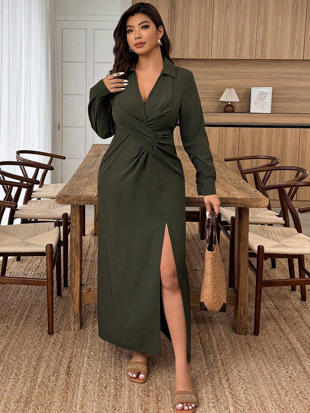 Rochie SHEIN, kaki