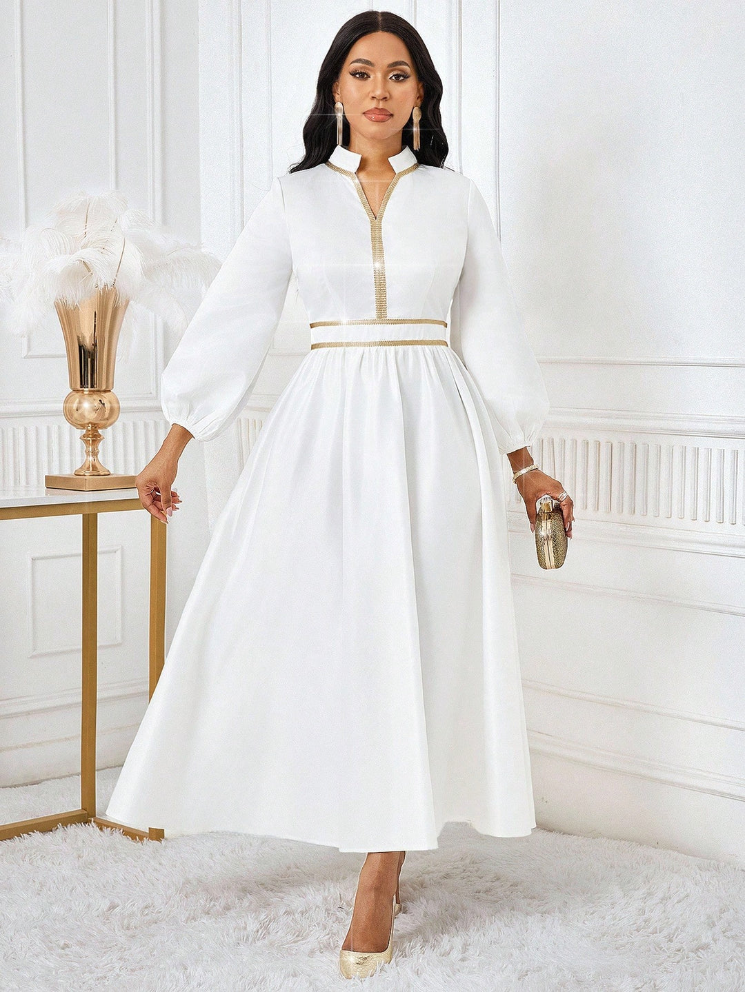 Rochie maxi SHEIN, alb
