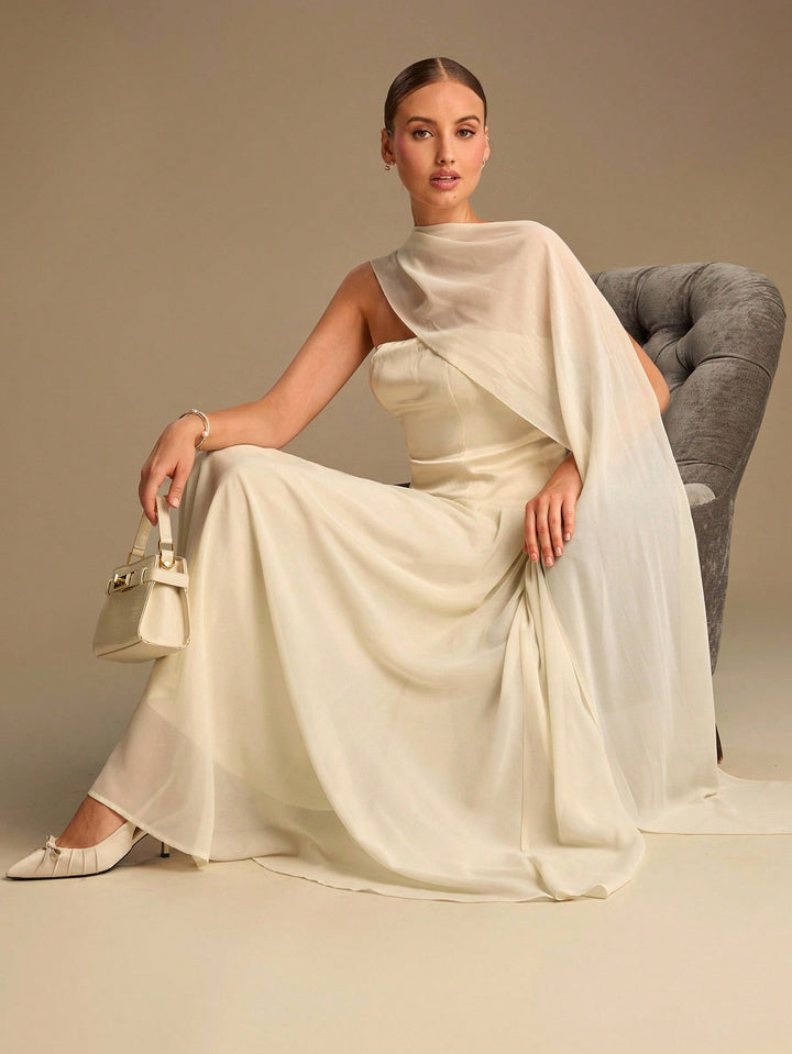 Rochie maxi SHEIN, crem