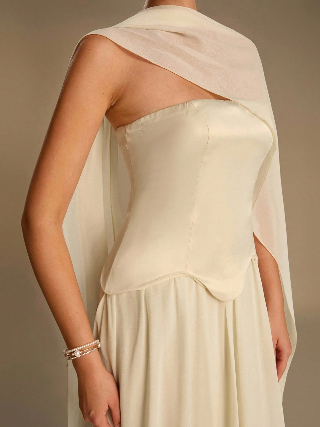 Rochie maxi SHEIN, crem