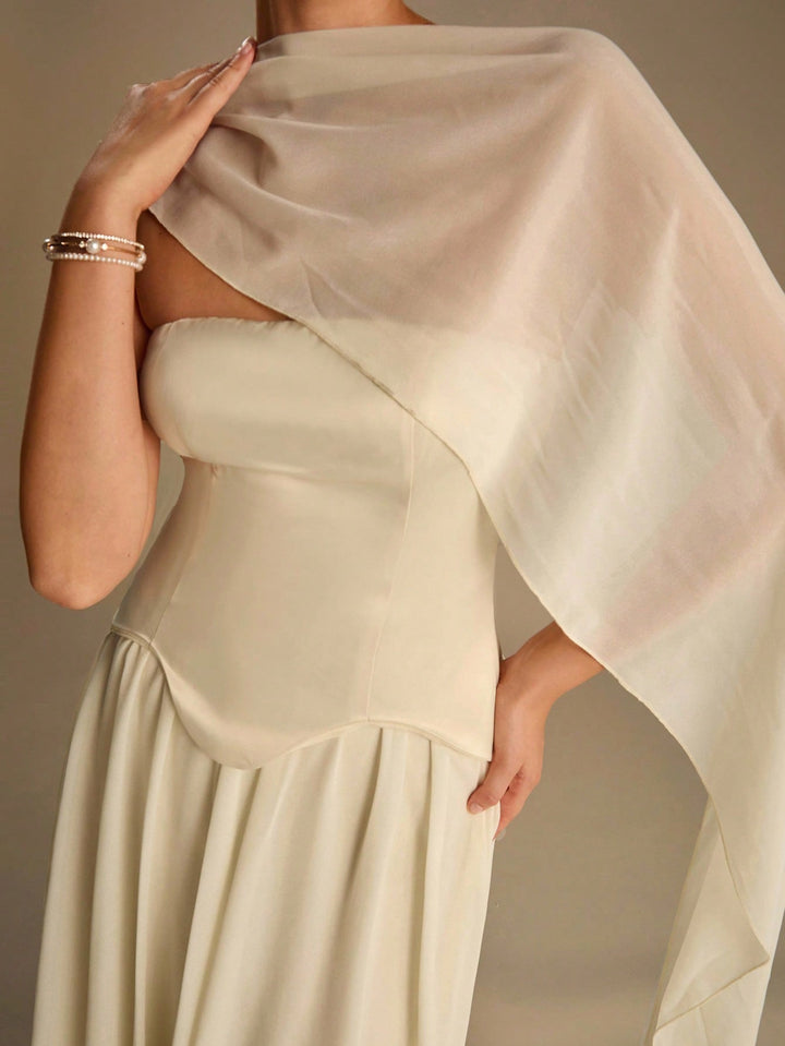 Rochie maxi SHEIN, crem