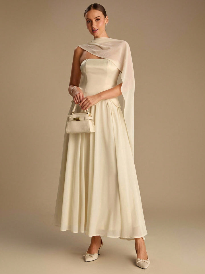 Rochie maxi SHEIN, crem