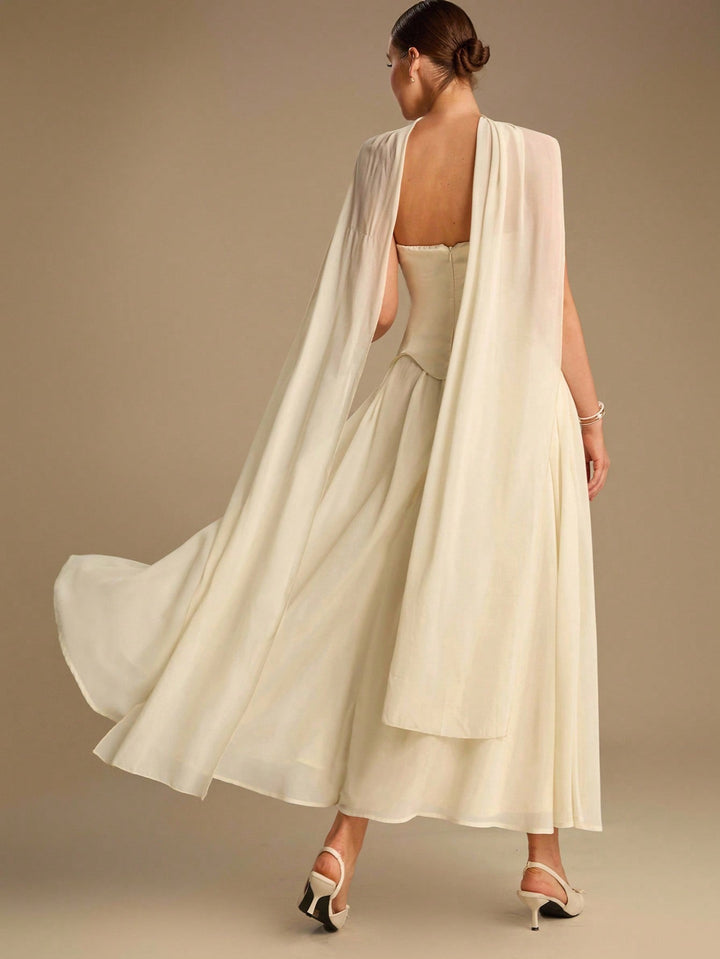 Rochie maxi SHEIN, crem