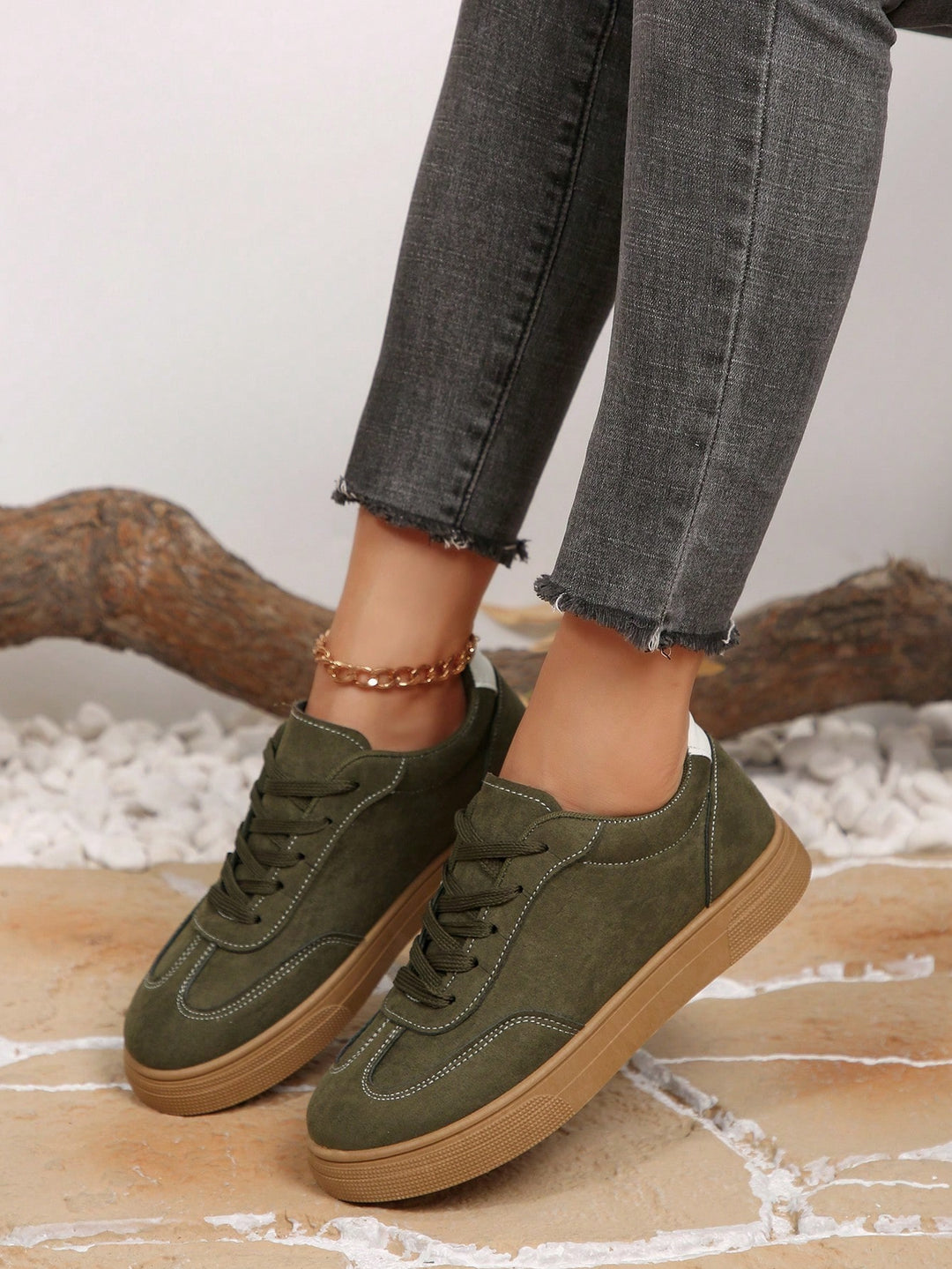 Pantofi sport SHEIN, kaki