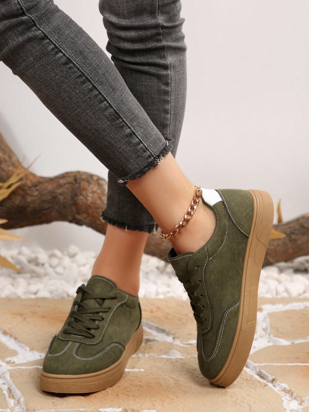 Pantofi sport SHEIN, kaki