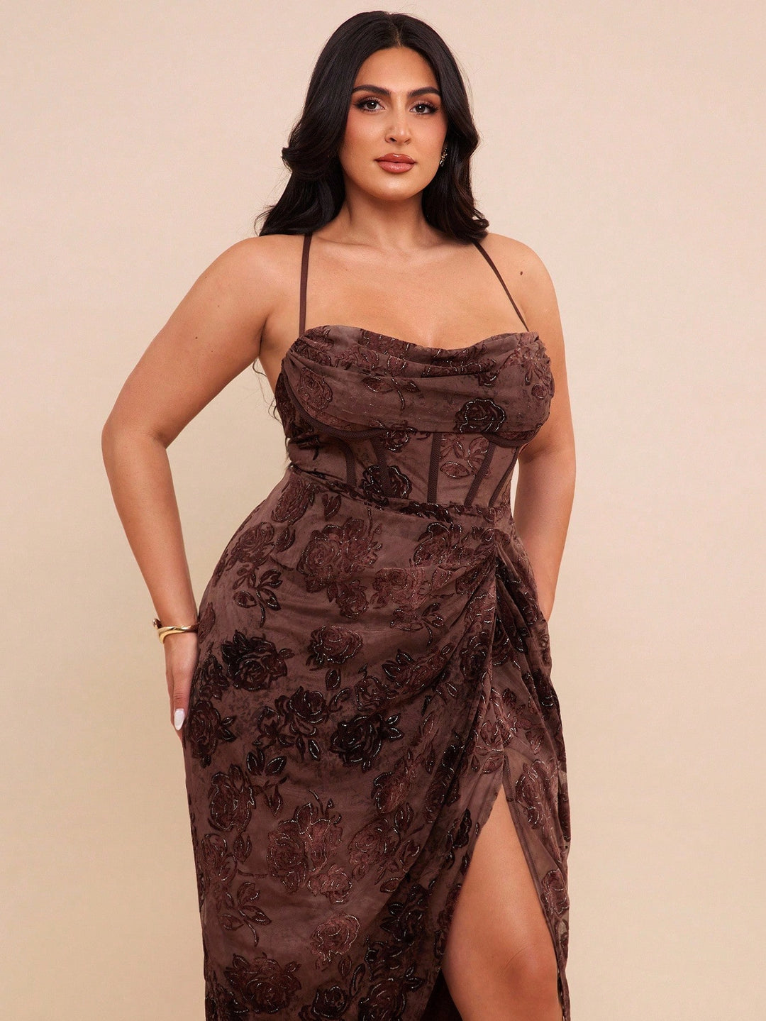 Rochie maxi SHEIN, maro
