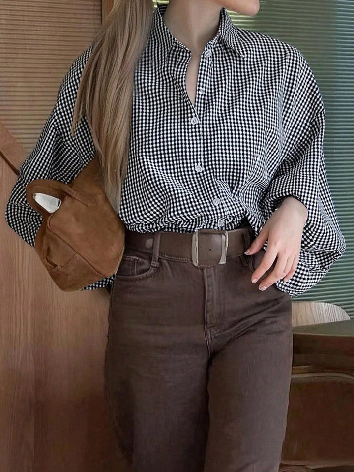 Cămașă vintage SHEIN, negru