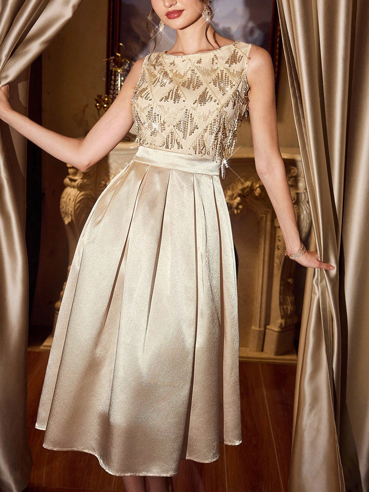 Rochie midi SHEIN, auriu