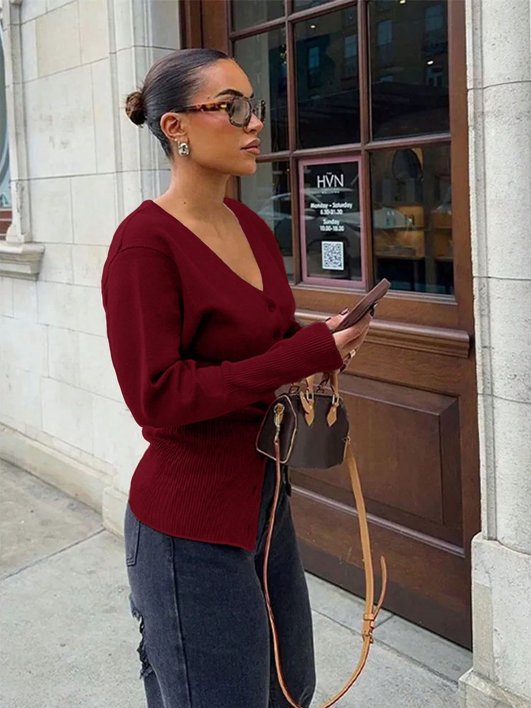 Cardigan SHEIN, vișiniu