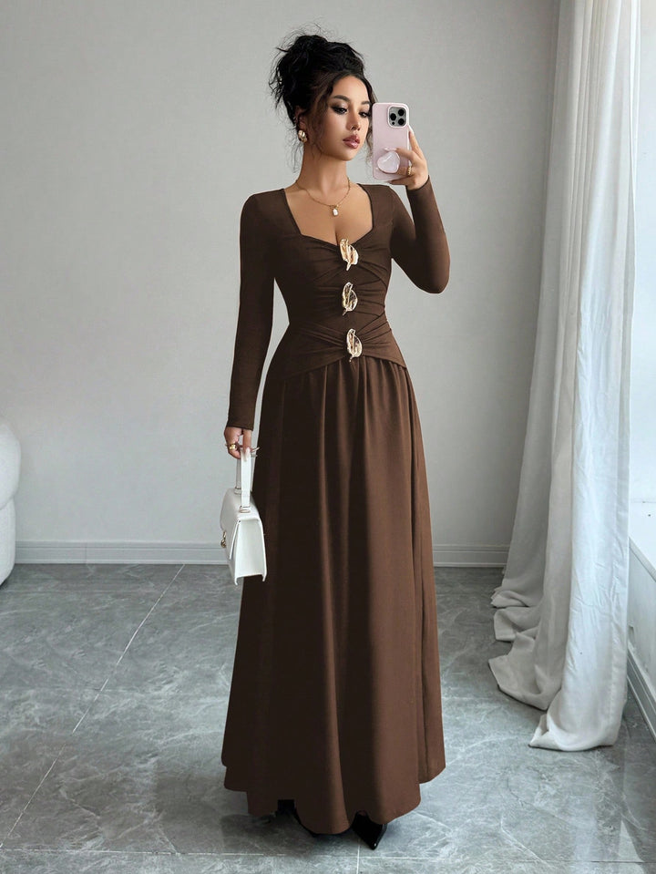 Rochie maxi SHEIN, maro