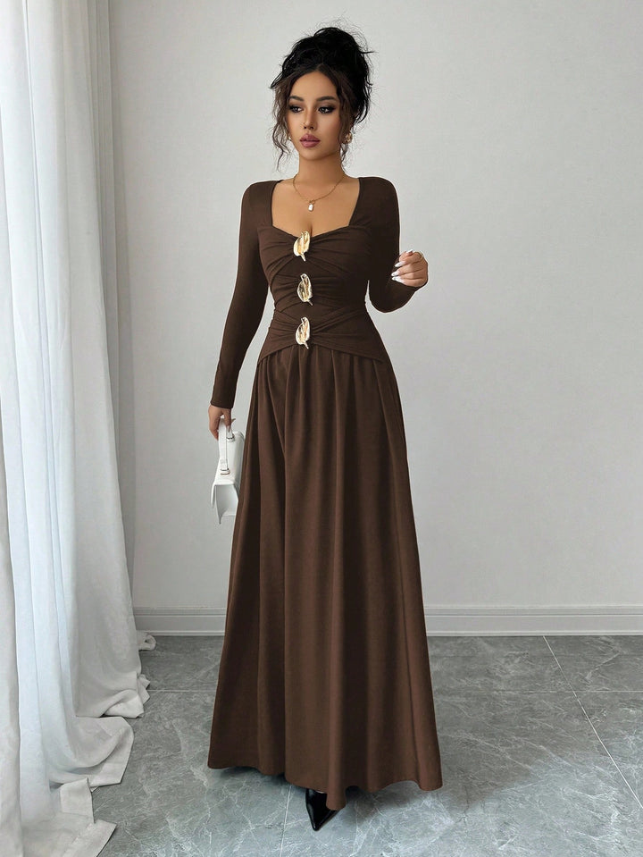 Rochie maxi SHEIN, maro
