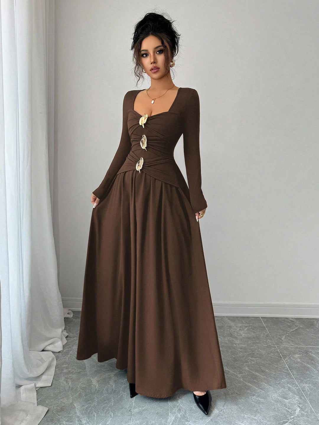Rochie maxi SHEIN, maro