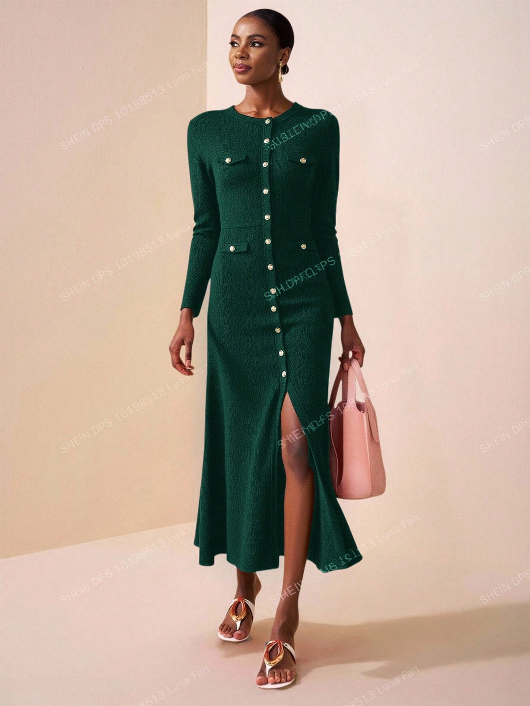 Rochie midi SHEIN, verde