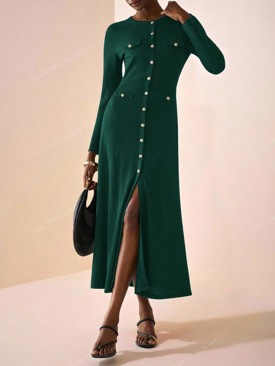 Rochie midi SHEIN, verde