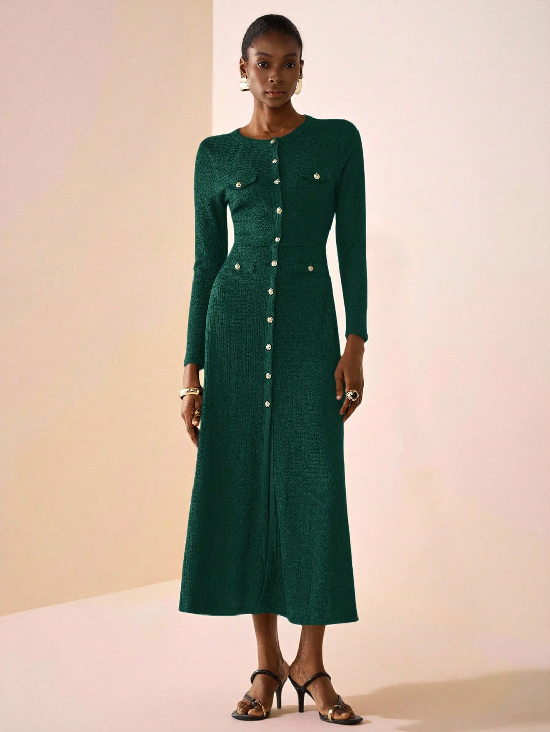 Rochie midi SHEIN, verde