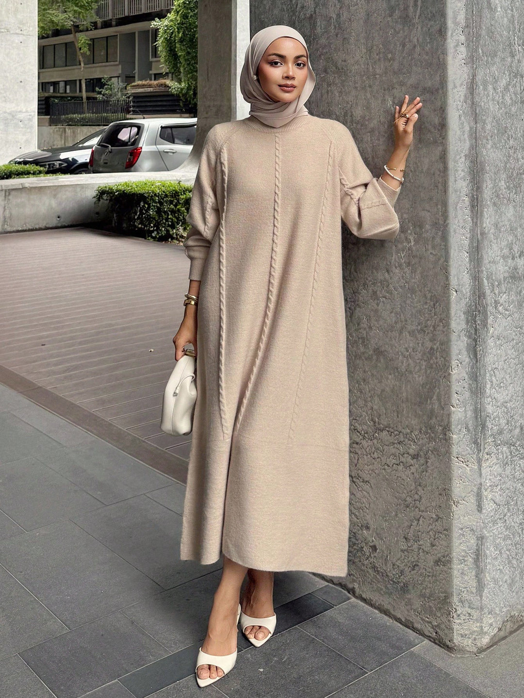 Rochie maxi SHEIN, bej