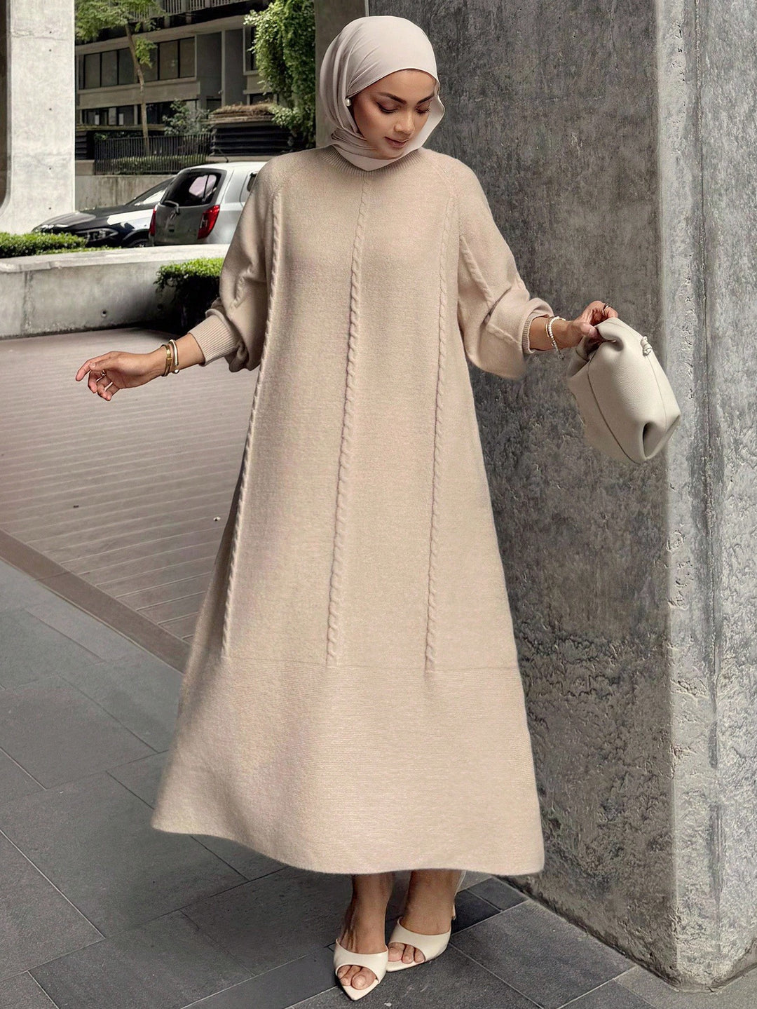 Rochie maxi SHEIN, bej