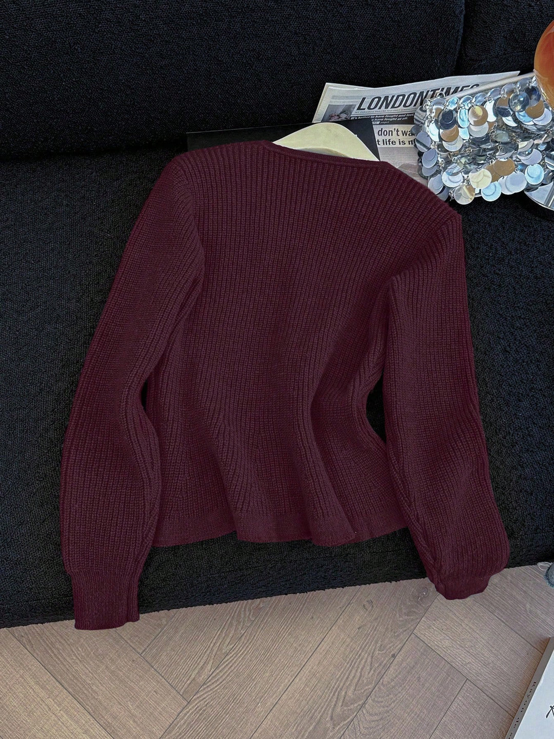 Cardigan SHEIN, vișiniu