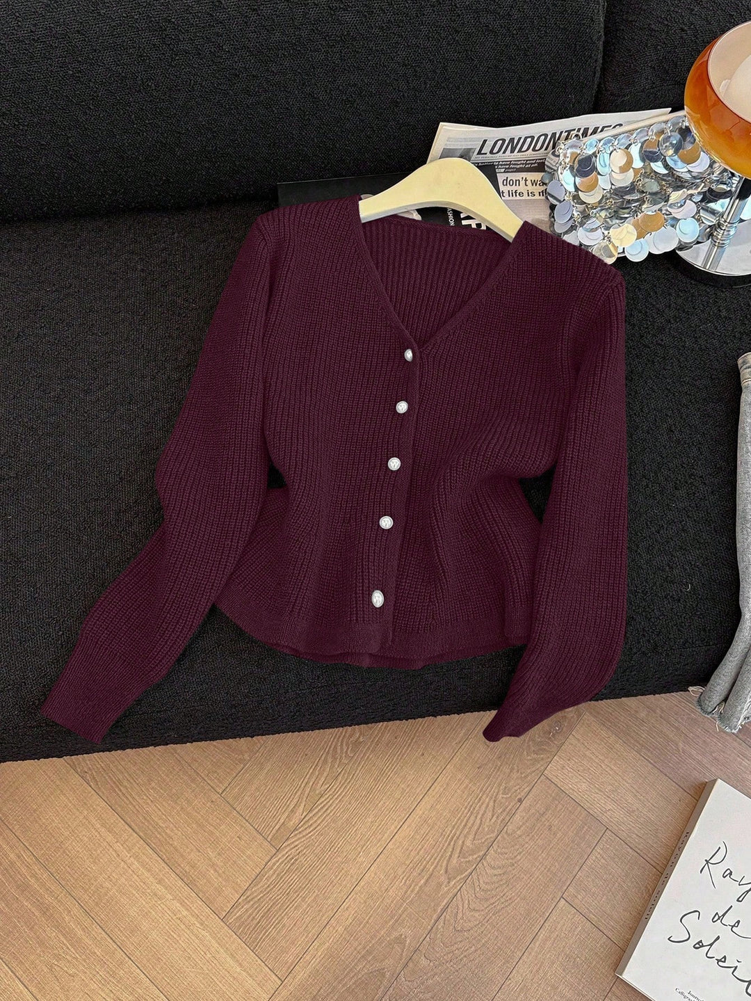 Cardigan SHEIN, vișiniu