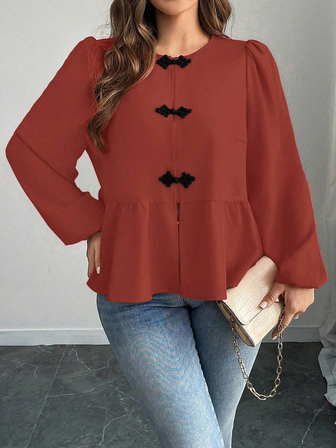 Shein Curve+ ing, téglavörös