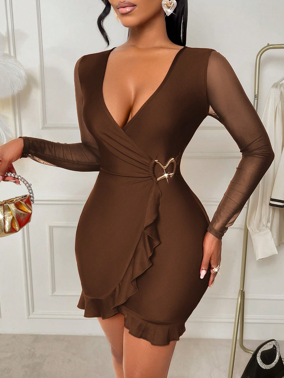 Rochie mini SHEIN, maro
