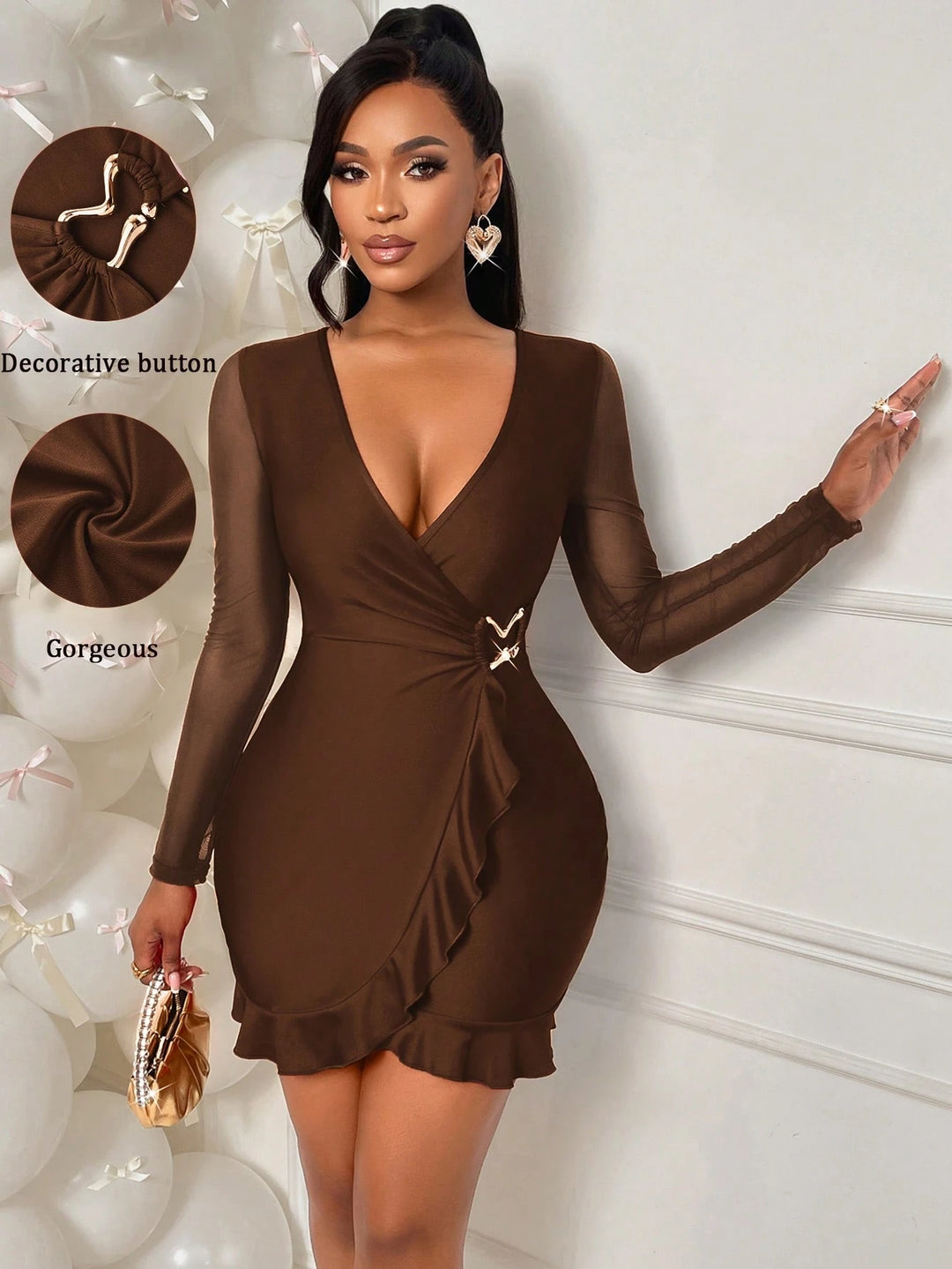 Rochie mini SHEIN, maro