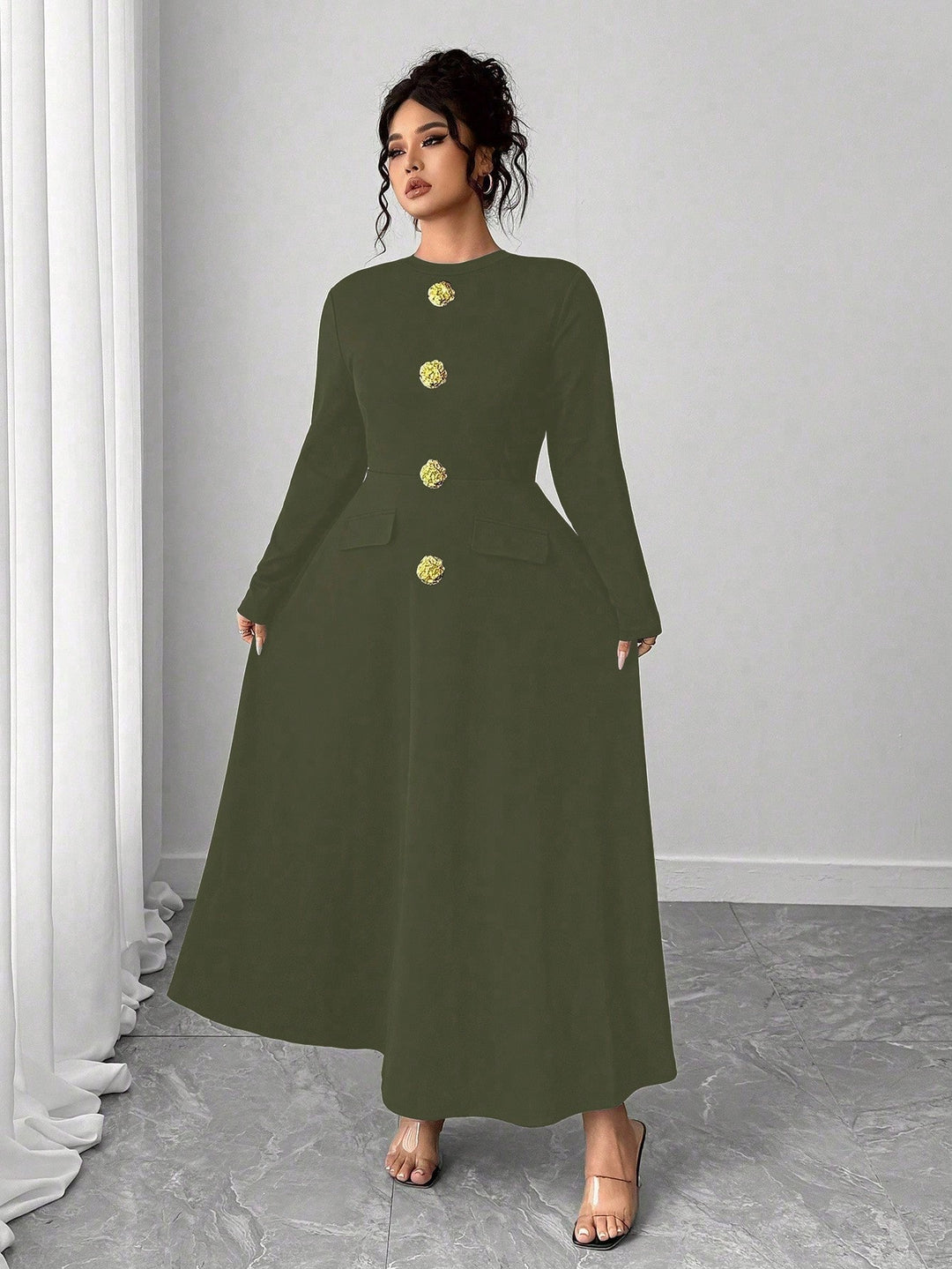 Rochie SHEIN, kaki