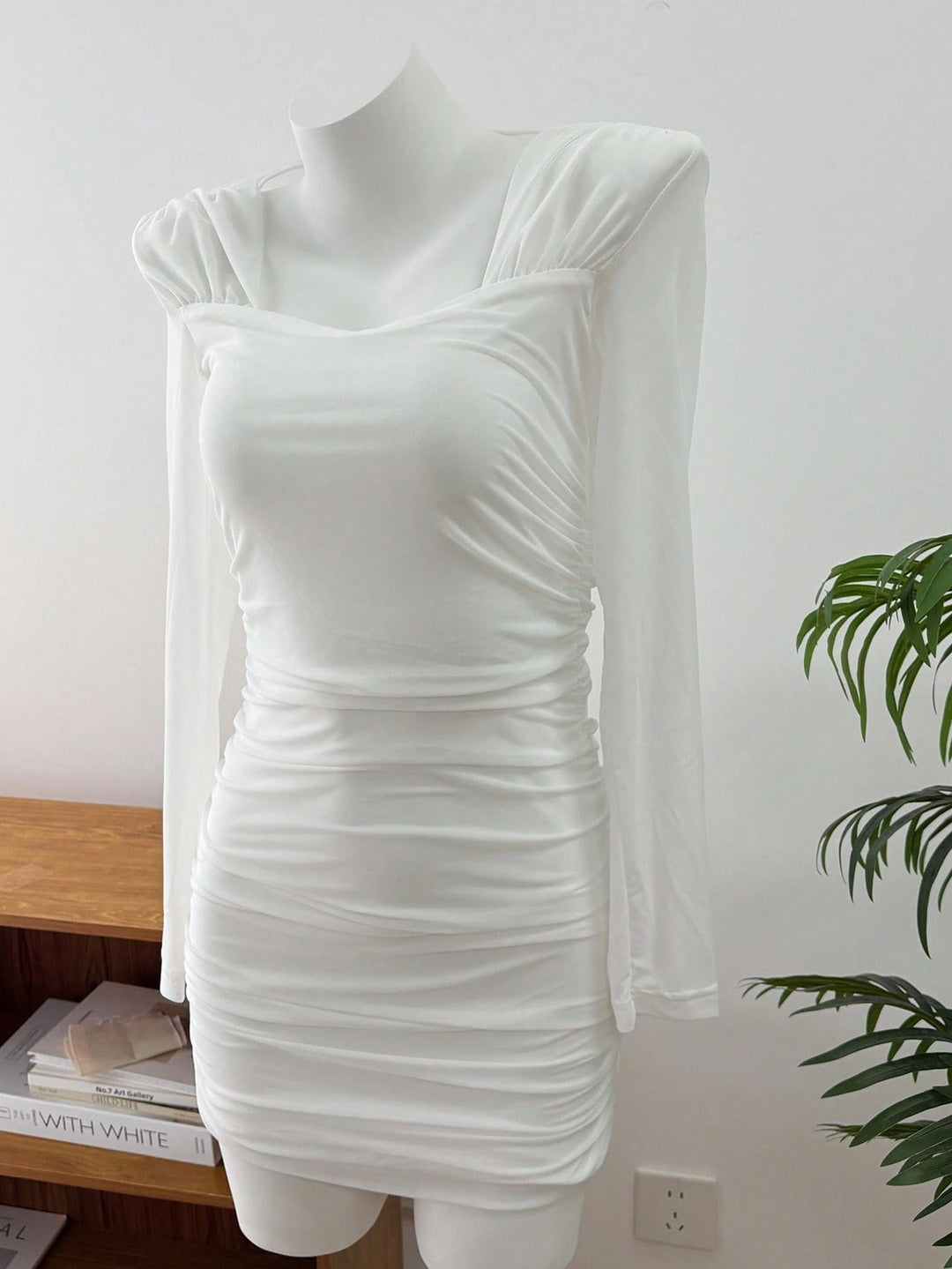 Rochie mini SHEIN, alb
