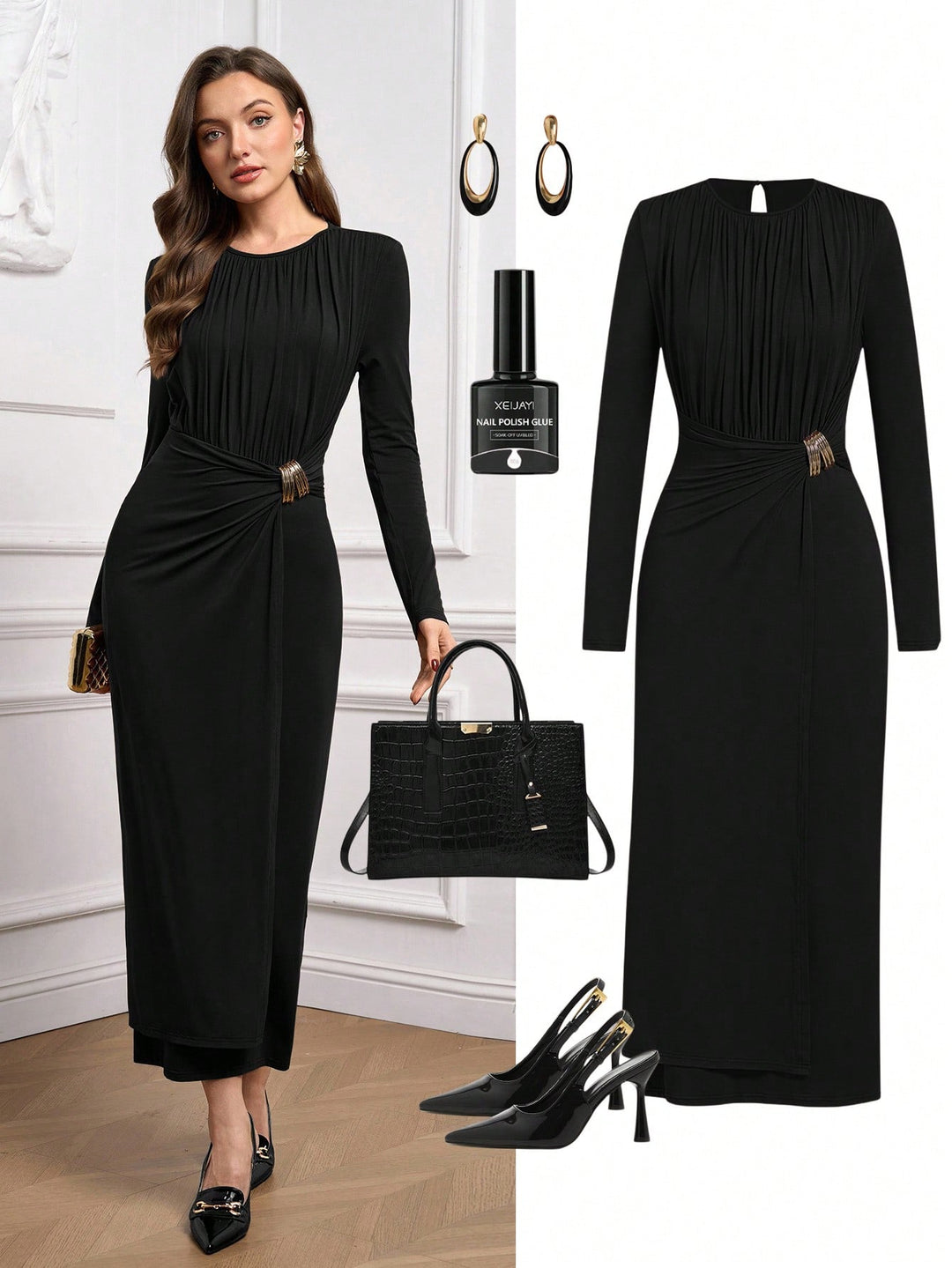 Rochie maxi SHEIN, negru