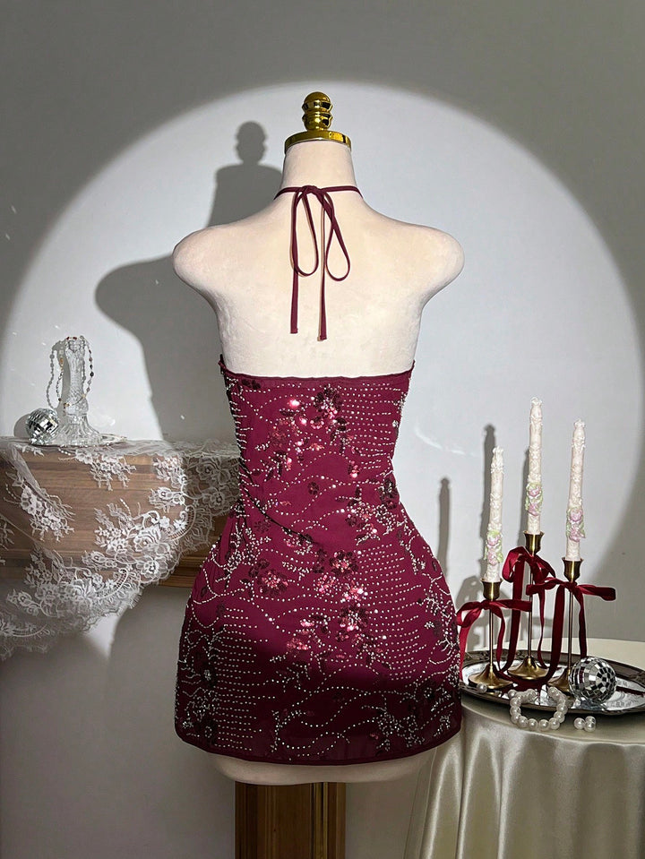 Rochie scurtă SHEIN, vișiniu