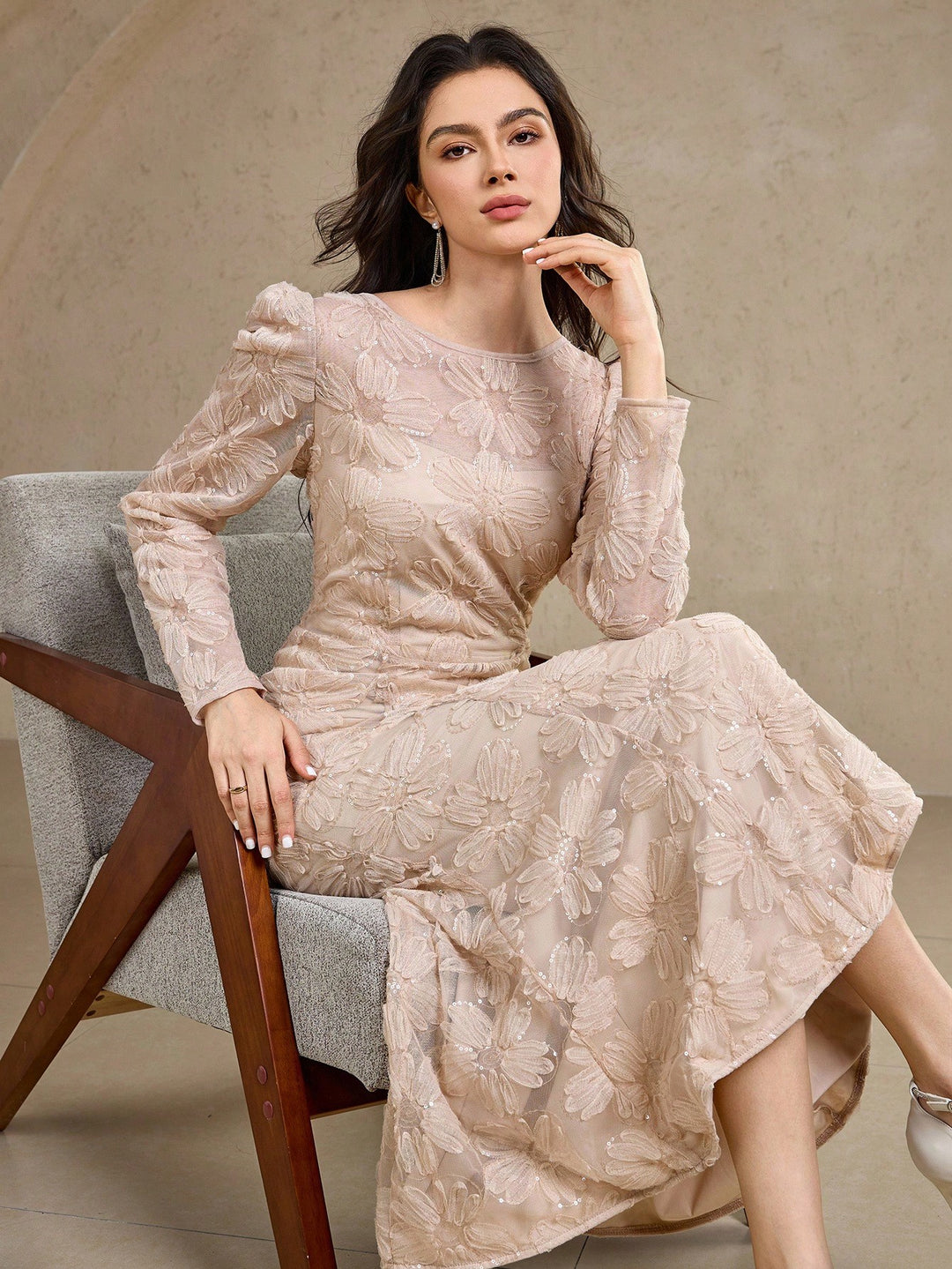 Rochie midi SHEIN, kaki