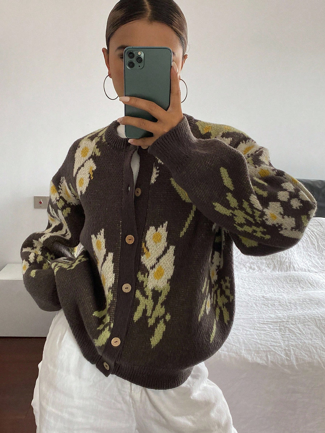 Cardigan SHEIN, maro